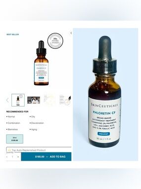SkinCeuticals Phloretin CF Vitamin C Antioxidant Serum (30 ml). MSRP$185!